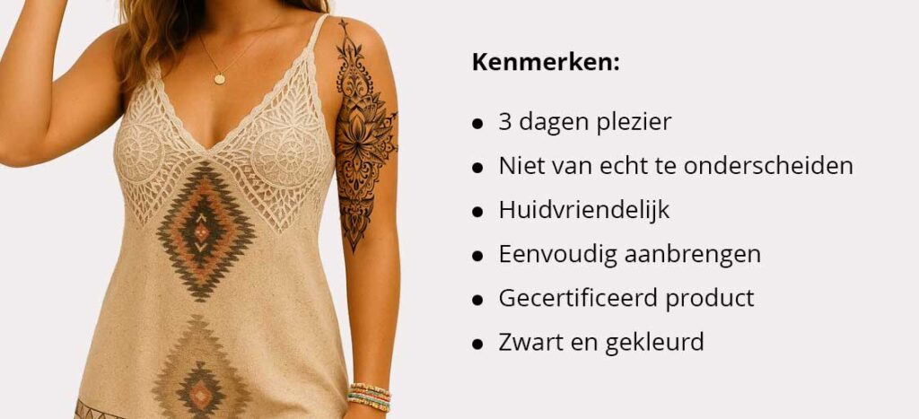 Kenmerken 3 dagen tattoo